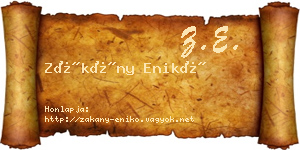 Zákány Enikő névjegykártya