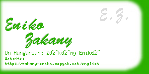 eniko zakany business card